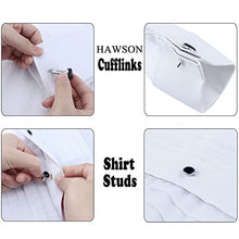 Carica l&#39;immagine nel visualizzatore di Gallery, HAWSON Classic Nero Uomo Francese Tuxedo Shirt Borchie e Silver Tone/Black - Ilgrandebazar