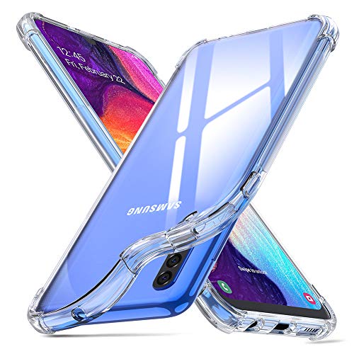 ORNARTO Cover Samsung A50,Custodia Trasparente Assorbimento Morbida Chiaro