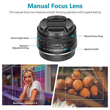 Carica l&#39;immagine nel visualizzatore di Gallery, Neewer 32mm F/1,6 Obiettivo Fisso Prime Focus Manuale Apertura Grande...