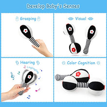 Carica l&#39;immagine nel visualizzatore di Gallery, JoyLife Giochi Neonato 0 3 6 Mesi, Sonaglio Neonato Bianco e Nero, Alto Contrasto Sensoriale Neonati Giocattoli, Giocattoli Morbidi a Sonagli Regalo per 3 6 9 12 Mesi Ragazzi e Ragazze