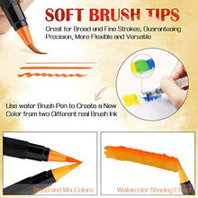 Carica l'immagine nel visualizzatore di Gallery, Brush Pen Lettering 24 Acquerelli + 1Testina Morbida, Pennarelli Lettering Professionali Acquerellabili, Brush Pen Set per Lettering, Calligrafia, Disegno a Colori, Idee Regalo Pasqua