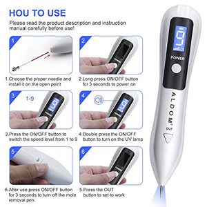 Verruche Rimozione, ALDOM Spot Eraser Pro, Mole Removal Pen con LED Display...