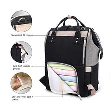 Carica l&#39;immagine nel visualizzatore di Gallery, Pipibear Zaino Fasciatoio - Isolamento, Impermeabile, Grande Grigio-nero