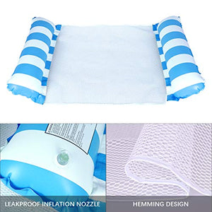 Qdreclod Amaca Gonfiabile Galleggiante da Piscina Reclinabile Lettino Blu