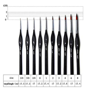 Pennelli Acquerello,Set Pittura Per Acquerello Olio e Nail Art,10...