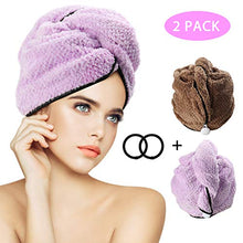 Carica l&#39;immagine nel visualizzatore di Gallery, Magicfun Asciugamano per Capelli Turbante, 2 Pezzi Quadrato... - Ilgrandebazar