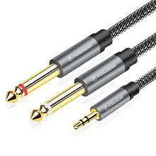 Carica l'immagine nel visualizzatore di Gallery, Cavo Jack Mono 3.5 a 6.3 2M, POSUGEAR Nylon intrecciato 3.5mm Maschio a 2m