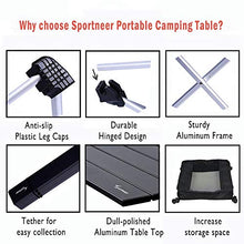 Carica l'immagine nel visualizzatore di Gallery, Sportneer Tavolo da Campeggio Leggero, Pieghevole in M-56*40.5*40.5 CM
