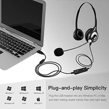 Carica l'immagine nel visualizzatore di Gallery, Wantek Cuffie USB Stereo con Microfono a Cancellazione del Binaural UC602