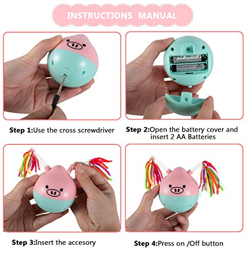 Giocattolo Elettronico Per Gatti PETTOM - 3-in-1 Con Piume, Luce Laser E Ricarica USB - Foto 3