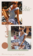 Carica l&#39;immagine nel visualizzatore di Gallery, Yuson Girl Bikini Intero Sexy Donna,V Neck Swimsuit Push L, Blu
