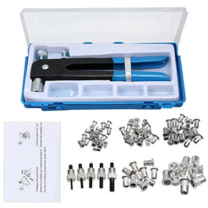 ESYNiC Kit Rivettatrice Professionale con 86pz Rivetti Blu Con M3-m8 - Ilgrandebazar
