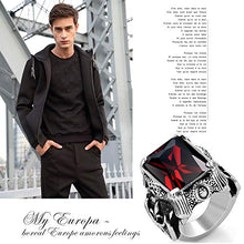 Carica l&#39;immagine nel visualizzatore di Gallery, OIDEA Anello Guerriero Uomo Acciaio Inossidabile Fidanzamento Mosaico... - Ilgrandebazar