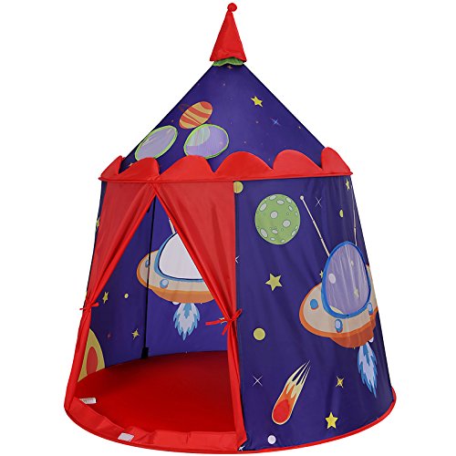 SONGMICS Tenda da Gioco Castello con Astronavi per Ragazzi e Bambini, rosso - Ilgrandebazar
