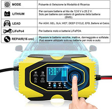 Carica l&#39;immagine nel visualizzatore di Gallery, InThoor Caricabatterie Auto 12V/24V 6A, Mantenitore di Carica Moto...