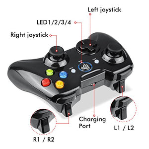 EasySMX Joystick, Controller Wireless, KC-8236 Gamepad Wireless 2.4G, Black