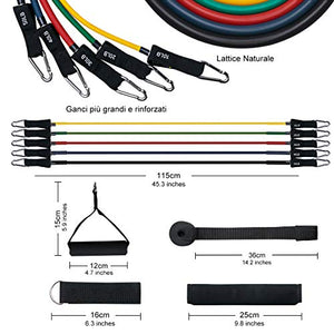 OMORC Set di Fasce Resistenza - 5 Bande Elastiche in Lattice con...