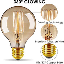 Carica l&#39;immagine nel visualizzatore di Gallery, NOVSIGHT 4 Pezzi Lampadine Edison Industriali E27 40W Bianco Caldo 4 - Ilgrandebazar