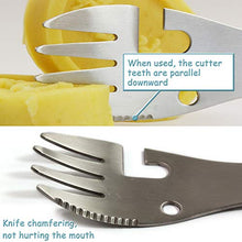 Carica l'immagine nel visualizzatore di Gallery, BESTZY Titanio Cucchiaio Forchetta Campeggio, 2 Pezzi Spork Outdoor...