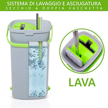 Carica l&#39;immagine nel visualizzatore di Gallery, Easygleam Set Mocio Lavapavimenti e Secchio | Mop Pavimenti in Microfibra |...