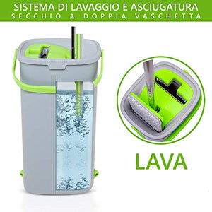 Easygleam Set Mocio Lavapavimenti e Secchio | Mop Pavimenti in Microfibra |...