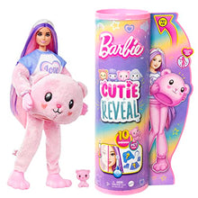 Carica l'immagine nel visualizzatore di Gallery, Barbie - Barbie Cutie Reveal Serie Pigiamini, bambola con costume da orsacchiotto di peluche, t-shirt Love, accessori e 10 sorprese cambia colore, giocattolo per bambini, 3+ anni, HKR04