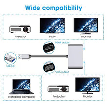 Carica l'immagine nel visualizzatore di Gallery, Excuty Adattatore da USB 3.0 a HDMI e VGA, Dual Display per Windows 7/8/10,...
