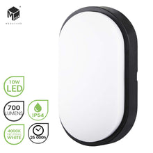 Carica l&#39;immagine nel visualizzatore di Gallery, M EGA MEGACUBE Ovale Lampada da Parete Esterno LED Nero 10w - Ilgrandebazar