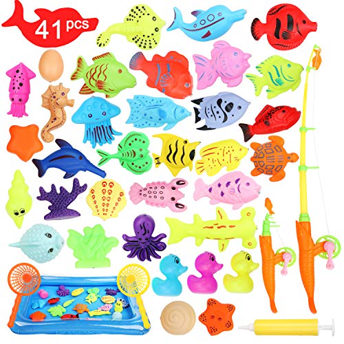 Ucradle Giocattolo Pesca Magnetico, 41 PCS Gioco di con Magnete...