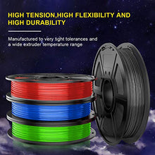 Carica l&#39;immagine nel visualizzatore di Gallery, TPU 3D Printer Filament 1.75mm, Dimensional Accuracy +/- Black 1.75mm