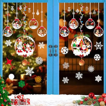Carica l'immagine nel visualizzatore di Gallery, Vetrofanie Natalizie per Finestre, Adesivi Finestra Natalizi Riutilizzabili Pupazzo di Neve Fiocco di Neve Babbo Natale Sticker Grandi, Decorazioni PVC Wallpaper Murali per Vetrine Negozio Vetro Porte
