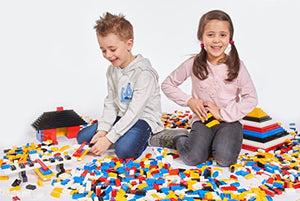 Simba- Barattolo 40 Pezzi Blox Monocolore, Colore Bianco, 104118890 Bianco