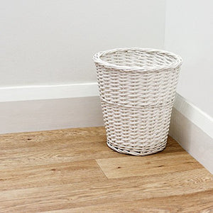 JVL – Rotonda Split Willow Cestino, Bianco, 28 x 28 cm - Ilgrandebazar