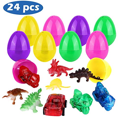 Weeygo Uova di Pasqua, 24 Decorative Plastica con Mini Dinosauri e... - Ilgrandebazar
