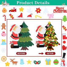 Carica l&#39;immagine nel visualizzatore di Gallery, Albero di Natale in Feltro per Bambini, 100 CM Feltro Albero Natale DIY Albero Natale Feltro Con 34 Ornamenti e 3m Luci a LED, Regali Di Natale Per Bambini Decorazioni Natalizie Da Parete Per Porte