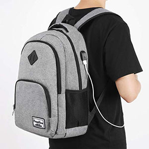 YAMTION Zaino Scuola per Superiore e università,Zaino PC Gjb6-grigio