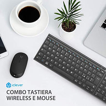 Carica l&#39;immagine nel visualizzatore di Gallery, iClever Tastiera e Mouse Wireless - e Portatili Nero