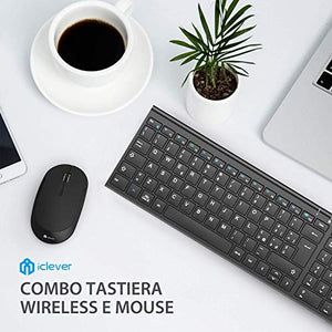 iClever Tastiera e Mouse Wireless - e Portatili Nero