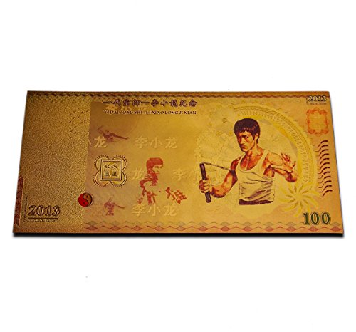Banconota placcata in oro raffigurante Bruce Lee, idea regalo, tributo alla... - Ilgrandebazar