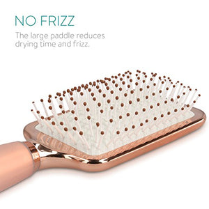 Navaris spazzola piatta per capelli - effetto Oro Rosa - Bianco - Ilgrandebazar