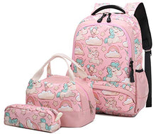 Carica l&#39;immagine nel visualizzatore di Gallery, Zaino Unicorno Zaini Ragazza Bambina Backpack Set per la Scuola 1-rosa