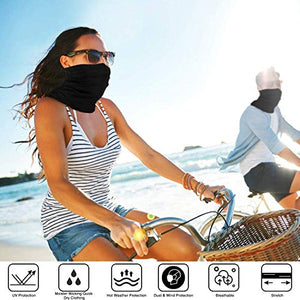 Anyeat Scaldacollo Moto Estivo Bandana Nera Fasce, Versatili Corsa Nero
