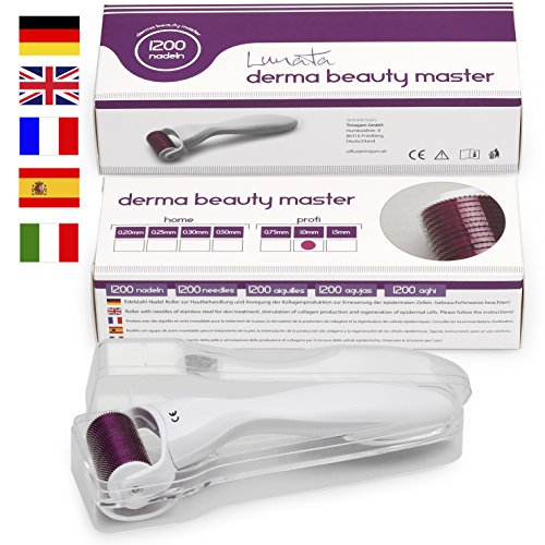 Lunata (Upgrade 2019) Dermaroller 1mm (1200 aghi in acciaio - Ilgrandebazar