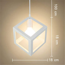 Carica l&#39;immagine nel visualizzatore di Gallery, Lampada a sospensione Vintage industriale, cubo creativo battuto Bianco - Ilgrandebazar