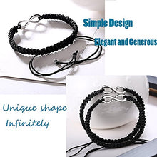 Carica l'immagine nel visualizzatore di Gallery, Shlonger, bracciali unisex intrecciati con simbolo dell’infinito, Black - Ilgrandebazar