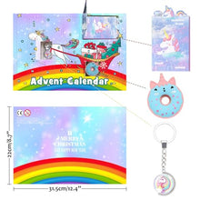 Carica l'immagine nel visualizzatore di Gallery, iZoeL Calendario Avvento 2023 Natale Regalo Unicorno Cancelleria Gioielli per Ragazze - Penna Prenotare Gomma Orecchini Anello Accessori Gioielli per Natale Advent Calendar a Regalo Sorpresa Bambini