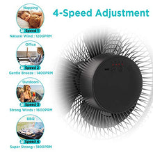 Carica l&#39;immagine nel visualizzatore di Gallery, EasyAcc Ventilatore USB, 8 Pollici 8 Con batteria, Nero