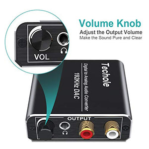 Techole  AMANKA  Adattatore Ottico Jack, 192Khz Controllo Volume Convertitore Audio...