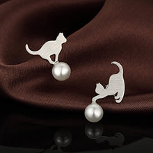 Carica l&#39;immagine nel visualizzatore di Gallery, Jiahanzb Regali per San Valentino Orecchini Con Perle D&#39;acqua B: Gatto 1 - Ilgrandebazar