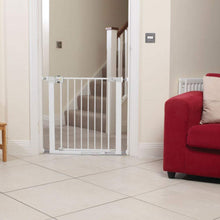 Carica l&#39;immagine nel visualizzatore di Gallery, Safety 1st Easy Close Metal Cancelletto di Sicurezza per Bambini, Cani, Scale, 73 a 80 cm, Fissaggio a Pressione, Estensibile fino a 136 cm, Compatibile con Adattatore per Ringhiere, Metallo Bianco